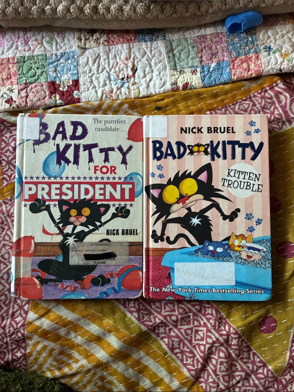 3/$10 Bad Kitty Book Set by Nick Bruel — Black & Yellow Cat Covers